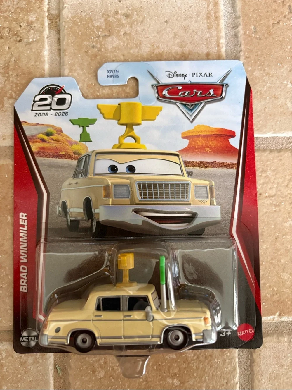Disney Cars Brad Winmiler Beige and Yellow Toy Car
